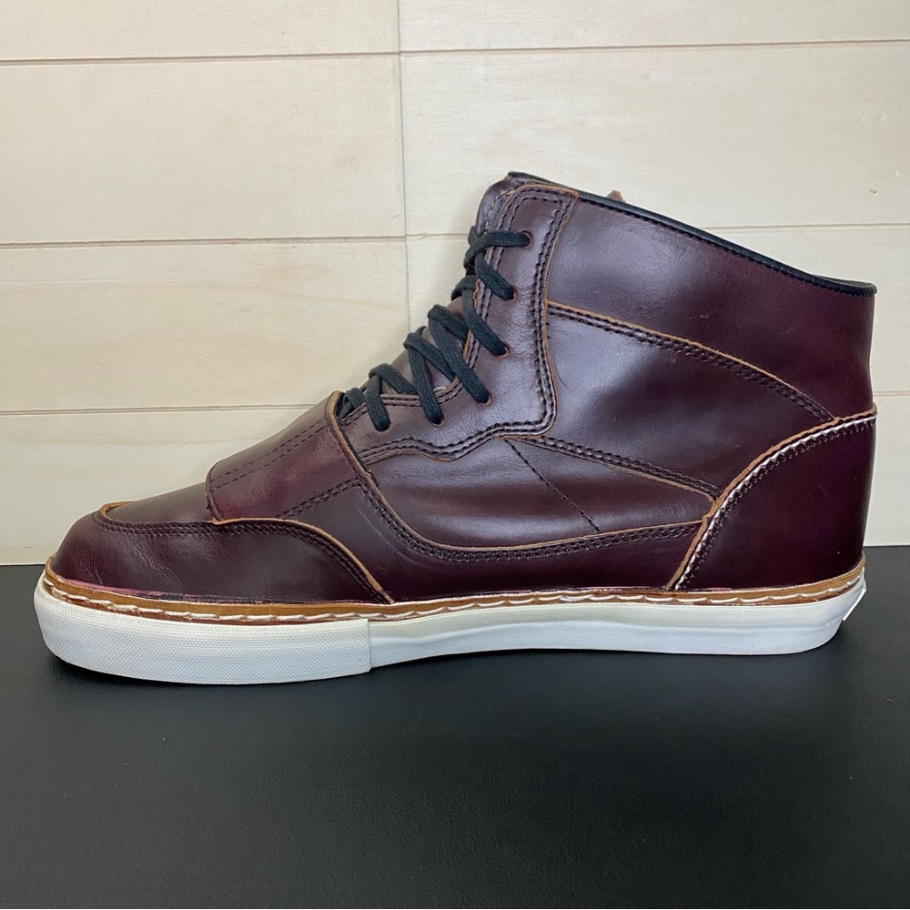 Vans Brown High-Top Sneakers Premium Leather Casual - Picture 2 of 12